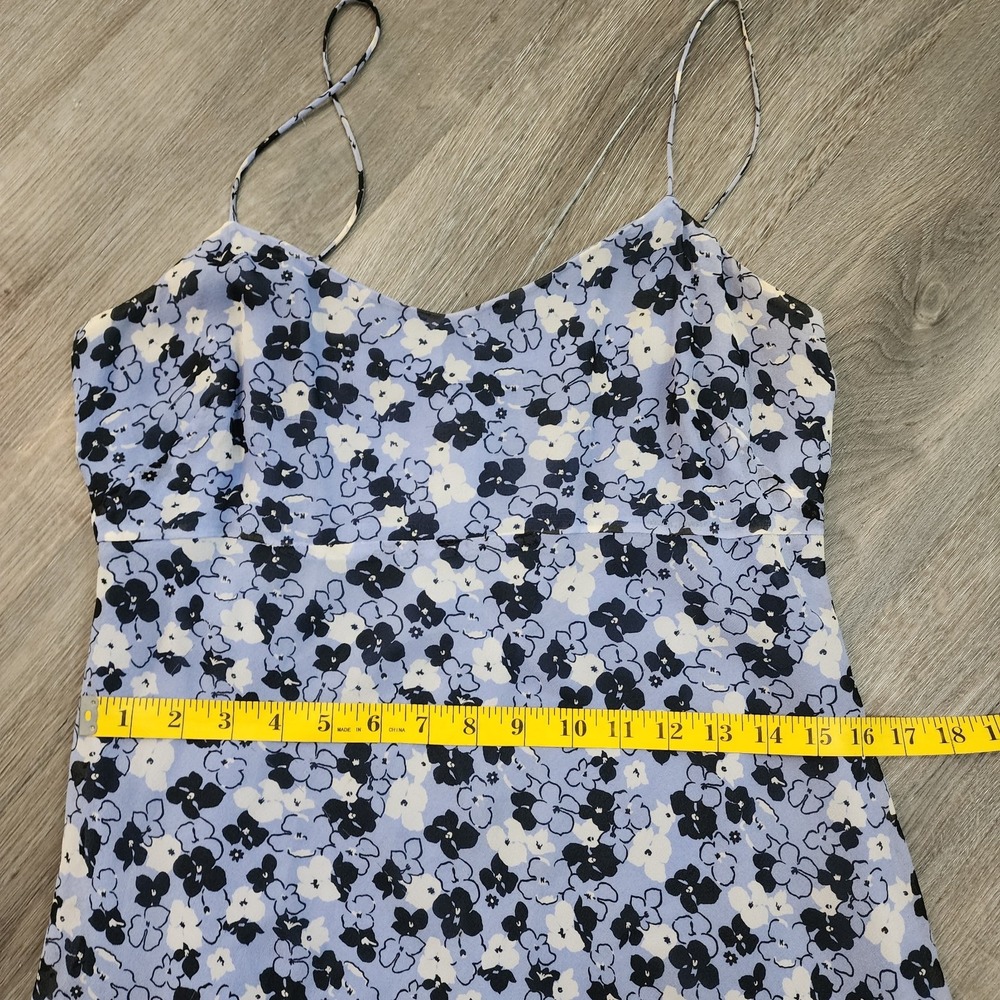 Ann Taylor Vintage Y2K Silk Floral Tiered Blue Midi Dress 6 Fairycore Wedding - Picture 11 of 12